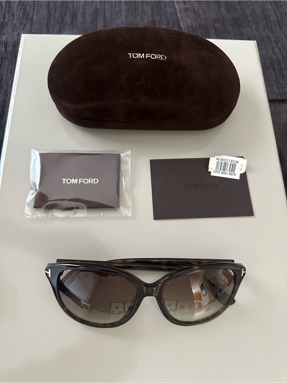 Tom Ford Alicia TF275 Havana Brown Gradient Sunglasses Original Case Nordstrom